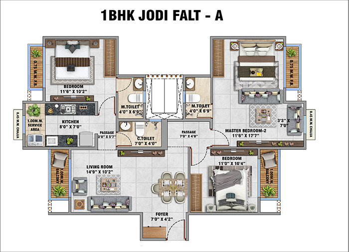 Paranjape Athena Bkc Floor Plan - Type 2
