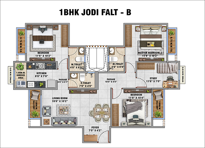 Paranjape Athena Bkc Floor Plan - Type 3